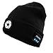 Night Cat Bonnet Bluetooth Chapeau 5 LED Capuchon de Musique Tricoté, Casque sans Fil HeadLamp USB Rechargeable Bennie Unisexe Ski Cyclisme Jogging Randonnée