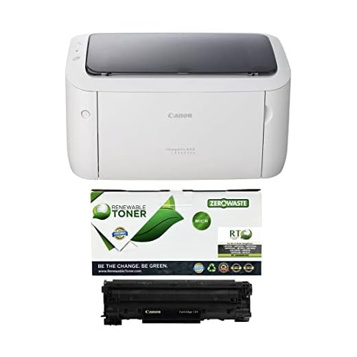Renewable Toner ImageClass LBP6030W MICR Check Printer Bundle with 1 Canon 125 3484B001AA Modified OEM MICR Toner Cartridge (2 Items)