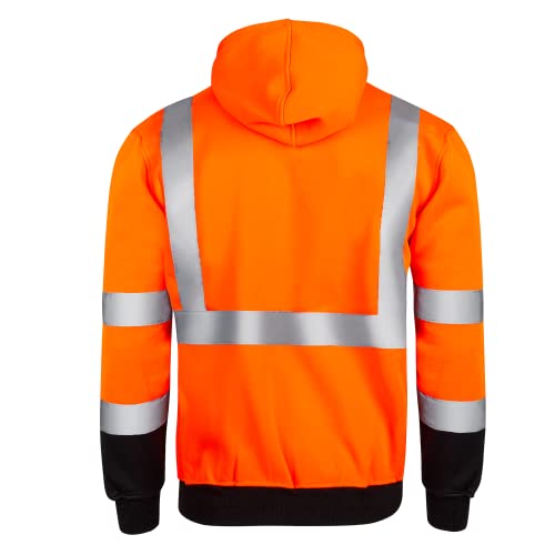 JORESTECH High Visibility Hoodie Full Zipper 100% Polyester ANSI2