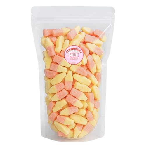 Strawberry & Milk Bottle Sweets (500g) Share Bag | Delicious Mix of Pick and Mix Favourites | Packed In A Resealable Pouch | Long Expiry | Barratt Milk Bottles