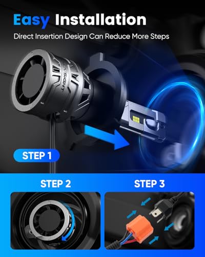 Image of NOVSIGHT H4 /HB2 /9003 Bulbs Upgraded, 400% Brightness H4 Fog Bulbs, Quick Installation HB2 /9003, Pack of 2