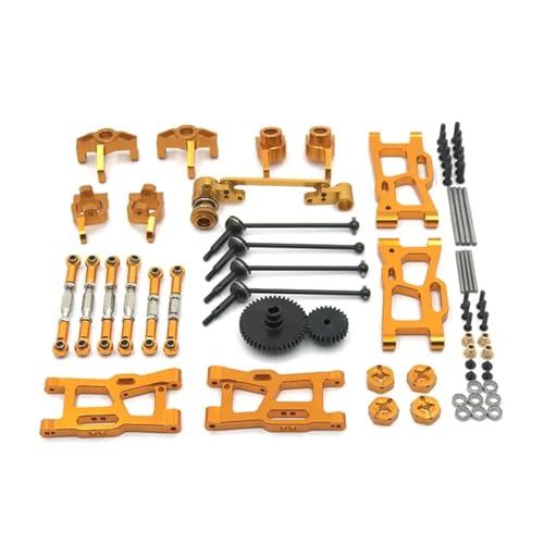RC�X�e�A�����O�i�b�N�� For WLtoys 124016 124017 124018 124019 1/12 144010 144001 144002 1/14 �����A�b�v�O���[�h�X�C���O�A�[���X�e�A�����O�J�b�v�L�b�g Rc �J�[���i(Gold)