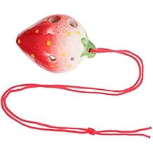 Ceramic Strawberry Shaped Ocarina for Beginners Lightweight Wind Musical Instrument for Practice Premium Porcelain Sound Students Random Color