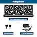 Liveek Aquarium Fan 2 3 4 Heads, Aquarium Chillers Cooling Fan Adjustable Fish Tank Cooling Fan with 2 Wind Speed Fan for Water Tank, Aquarium Tank Chiller (3 Head)