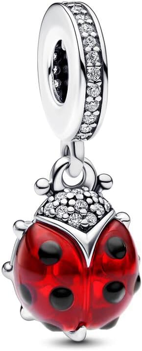 925 Sterling Silver Charms Bead Compatible for Bracelets and Necklaces, DIY Jewelry for Women, Red Ladybug