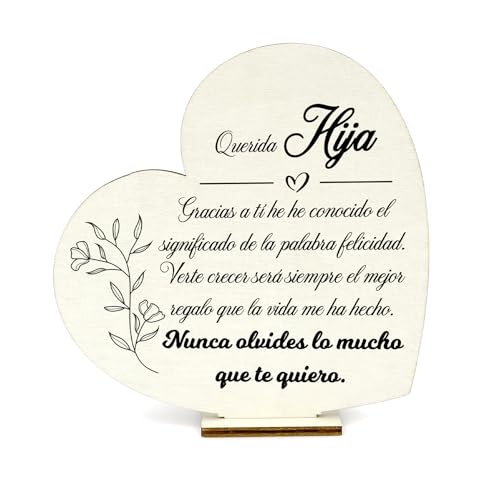 Regalo Hija, Adornos de Madera Corazón, Ideas Regalos Navidad, Regalos Mujer Navidad, Regalos para Hijas Adultos, Regalo Hombre Joven, Regalos para Casa, Regalos Cumpleaños Hija, Regalo Familia