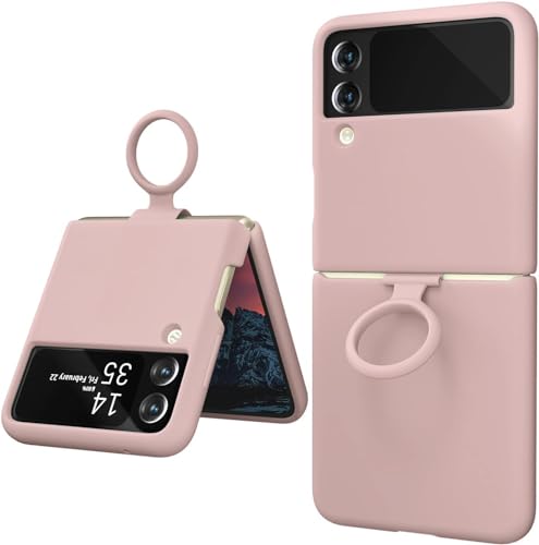 Image of MIDOS Back Cover Compatible with Samsung Z Flip 4 Silicone Case Full Protection Shock Proof Case for Samsung Galaxy Z Flip 4 (Sand Pink)