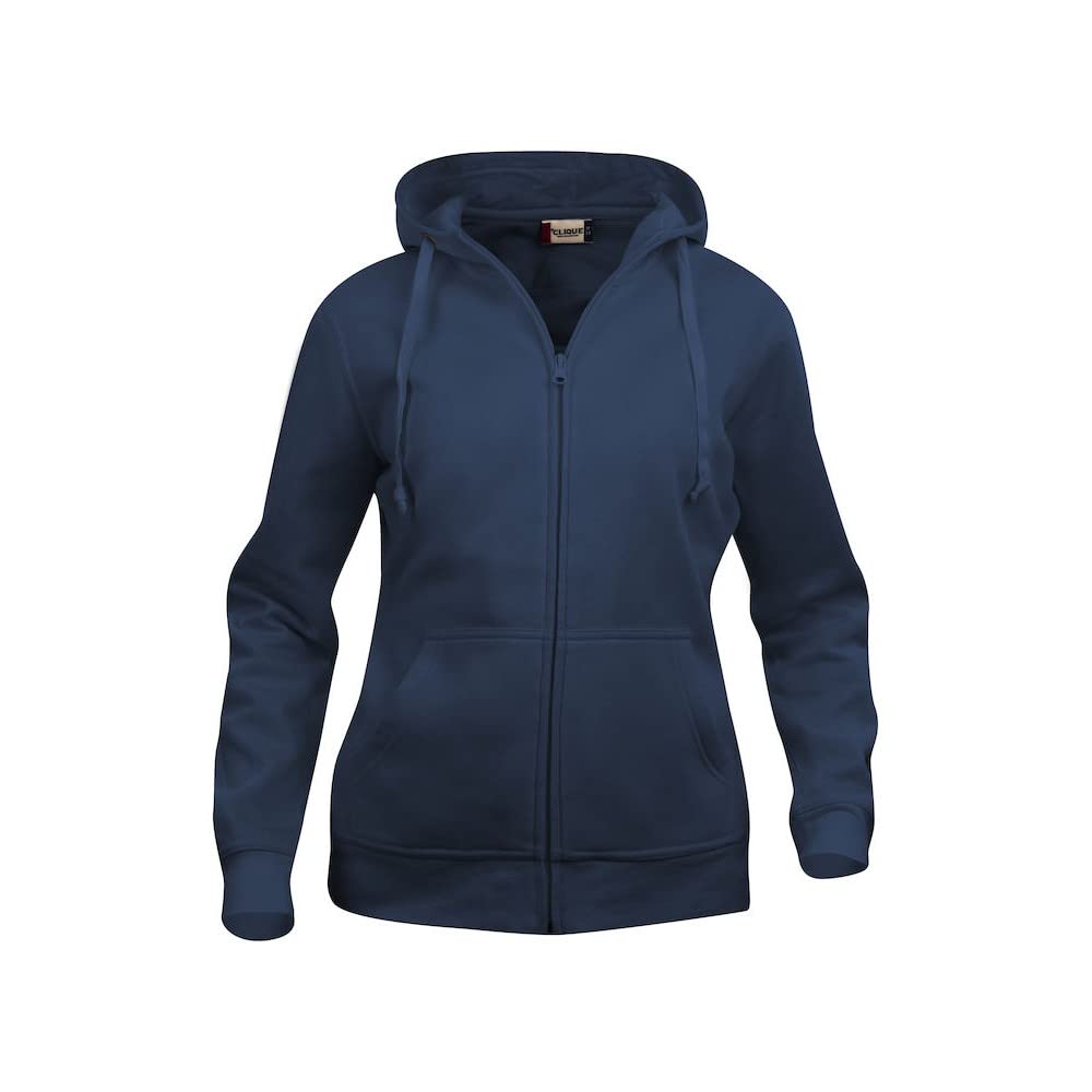 CliQue Women's Ladies Basic Full Zip Hoody Hoodie, Blue (Dark Navy ), L UK