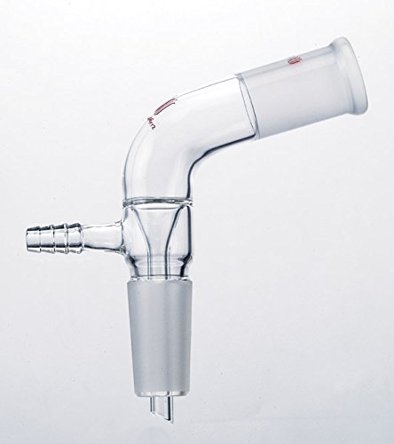 A621420 Distilling Adapter, Bent with Drip Tip and Vacuum Take-Off, 14/20 Standard Taper Joint, 8 mm Outer Diameter Hose Connection