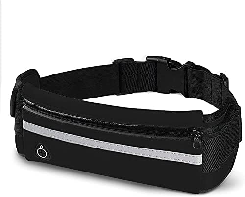 Dimok Running Belt Waist Pack – Water Resistant Runners Belt Fanny Pack for Hiking Fitness – Adjustable Running Pouch for Phones iPhone Android