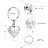 Einäscherung Schmuck Urne Schlüsselanhänger für Haustier menschliche Asche Hund Katze Keepsake Memorial Urne Schlüsselanhänger Asche Halter für Frauen Männer