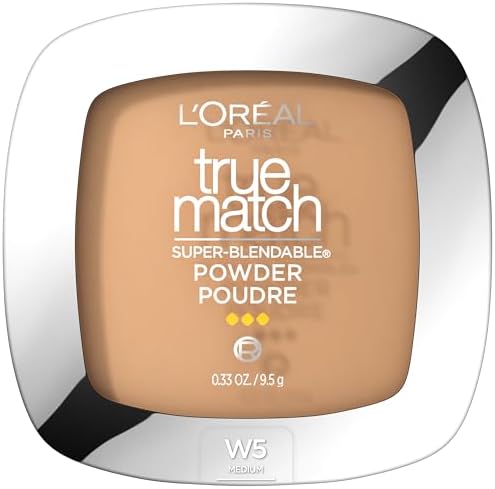 L'Oreal Paris True Match Super Blendable Oil Free Foundation Powder, W5 Medium, 0.33 oz Packaging May Vary