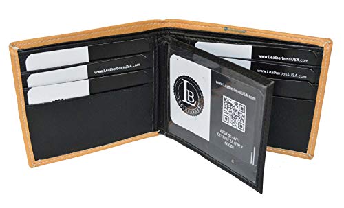 Leatherboss Printed American Football Sports Bifold Credit Card Cash Holder Wallet with Gift box for men (Football)3