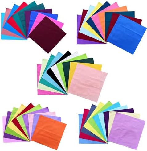 HANPATQUI 50PCS 5 x 5 inch 100% Cotton Fabric-Solid - 2