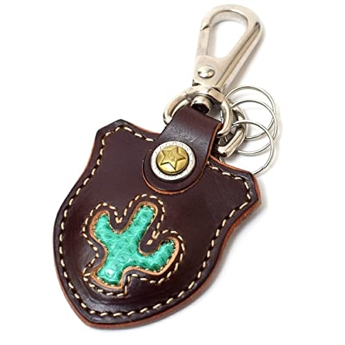 [KC,s] 公式 キーリング マグタス ヘビー シールド － ケイシイズ ケーシーズ キーグッズ キーホルダー 磁石 牛革 本革 レザー リザード革 手染め お洒落 便利 貼り付け サボテン プレゼント(ダークブラウン)