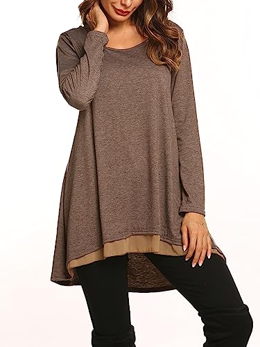 Poetsky Long Sleeve Tunic Tops For Women Layered Shirt Winter Tunic  thumb #3
