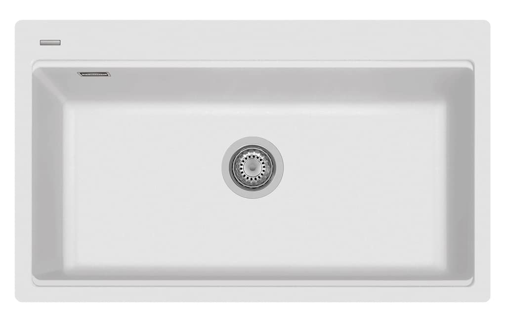 Lavello in quarzo da cucina incasso PLADOS LX8610 monovasca - Bianco Latte