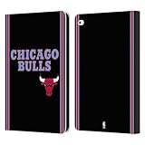 Head Case Designs Offizielle NBA Schwarzes Stadt-Design Chicago Bulls Logo Leder-Wallet-Hülle Kompatibel mit Apple iPad Air 2 (2014)