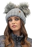 Vivisence Winter Mütze Mit Zwei Bommel Für Damen Aus Wärmendem...