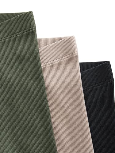 NEXT Gerippte Leggings, 3er-Pack Khaki/Stein 2 Jahre