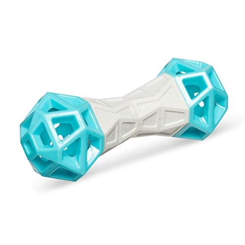 Messy Mutts Totally Pooched Flex n Squeak Toy Foam Rubber 7 Grey/Teal