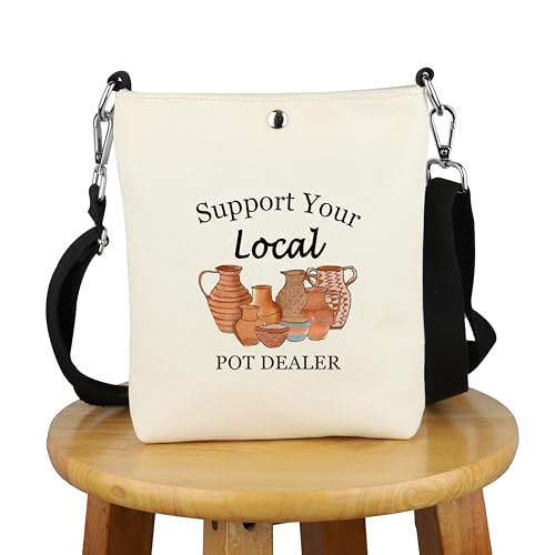 G2TUP Pottery Artist Gift Support Your Local Pot Dealer Crossbody Bag Ceramics Artist Travel Bag Pottery People Gift