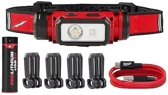 2163-21 for Milwaukee Tool with Redlithium USB Hard Hat Headlamp 600 Lumens