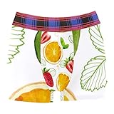 VBFOFBV Herren-Boxershorts, feuchtigkeitsableitende Unterwäsche für Männer,Orange Erdbeere Minze Erdbeere