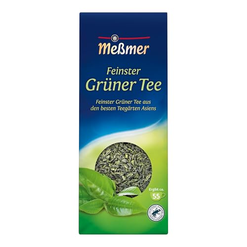 Meßmer Feinster Grüner Tee | Ganzes Teeblatt | 150 g | herb-frisch | Vegan | Glutenfrei | Laktosefrei