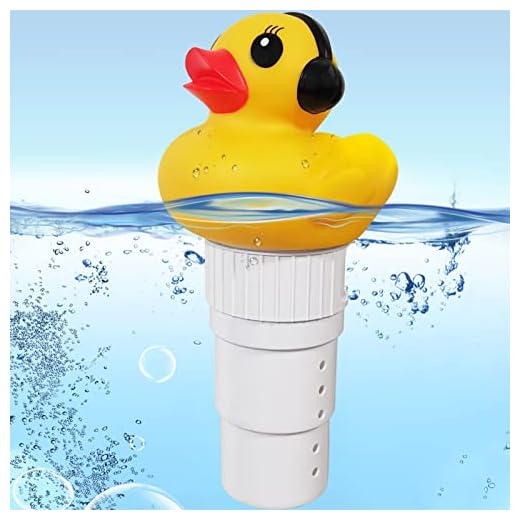 Dispensador Cloro Flotante, Flotador de Cloro, Dosificador Flotante Piscina con Pato de Dibujos Animados, IP68 a Prueba de Agua, Gran Capacidad, Dispensador Químico para Bañera de Hidromasaje, SPA