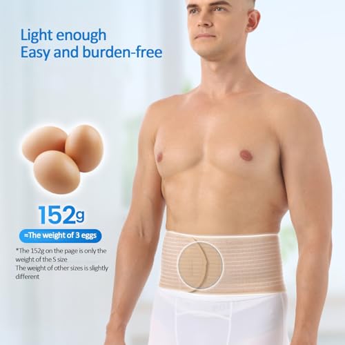Faja umbilical para hernia ajustable para mujer y hombre, beige, talla S miniatura 6