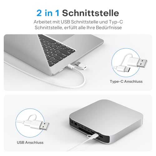 OMOTON Kabel-Mac-Tastatur, USB/USB-C, Büro & Zuhause – Ansicht 2