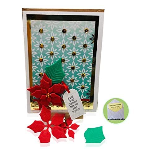 greetingsinbraille christmas card Handmade Handcrafted in