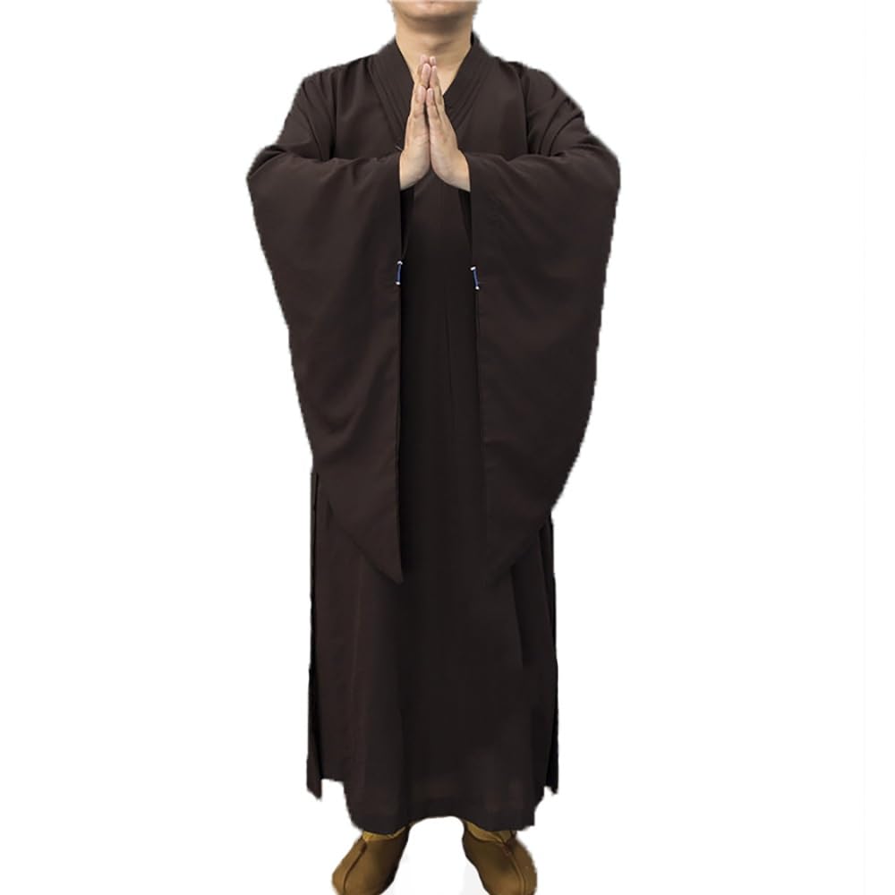 Robe de moine bouddhiste zen ample couleur café taille XL