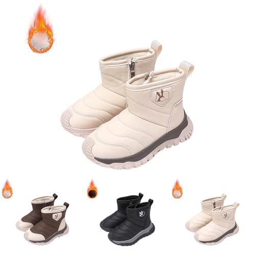Boys Girls Snow Boots Outdoor Cold Weather Winter Boots Kids Anti Slip Side Zipper Thermal Chunky Mid Calf Snowboots4