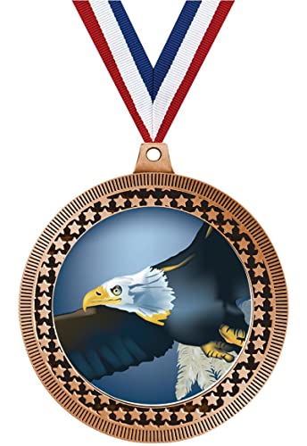 2.75" Eagle Medal Awards, Bronze Vega Eagle Team Trophy Awards Includes Free Neck Ribbon 20 Pack