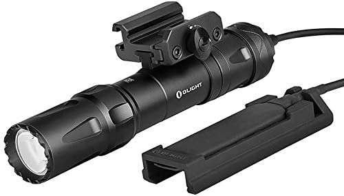 OLIGHT Odin 2000 Lumens Picatinny Rail Mounted Rechargeable Tactical Flashlight with Remote Pressure Switch, 300 Meters Beam Distance, Powered by Battery(Black)