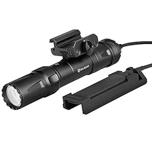 OLIGHT Odin 2000 Lumens Picatinny Rail Mounted Rechargeable Tactical Flashlight with Remote Pressure Switch, 300 Meters Beam Distance, Powered by Battery(Black)