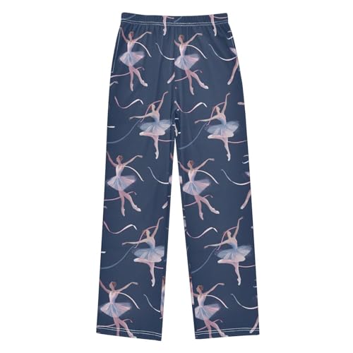 ALAZA Ballet Dancer Blue Pajama Lounge Pants Long Sleep Pajama Bottoms with Pockets