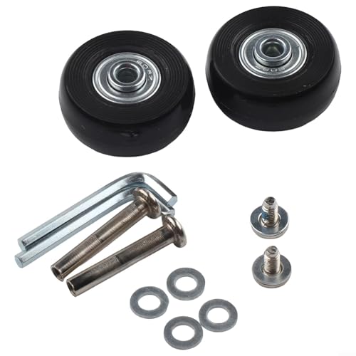 Kit de remplacement silencieux en caoutchouc pour roues de valise avec double roulement, kit de réparation durable pour roulettes à roues alignées et scooters, comprend des outils, lot de 2 (43 mm x