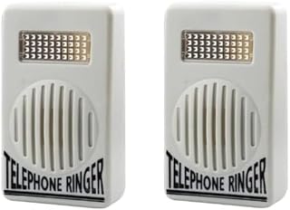 2 Pcs White Telephone Ringer Amplifier Bell Extra-Loud Telephone/Phone Ringer, Landline Phones,Telephones Accessories Use Safety