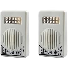 2 Pcs White Telephone Ringer Amplifier Bell Extra-Loud Telephone/Phone Ringer, Landline Phones,Telephones Accessories Use Safety