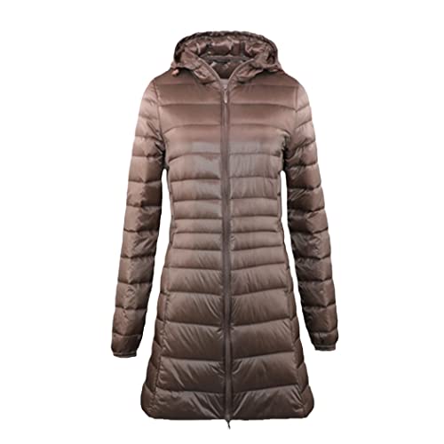 Manteau long en duvet chaud femme kaki doudoune légère pliable taille 4XL