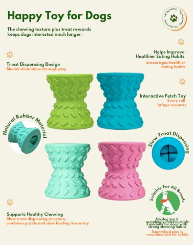 Treat Dispensing Dog Chew Toy, Puzzle Feeder Toy for Teething Puppy-Blue — view 4