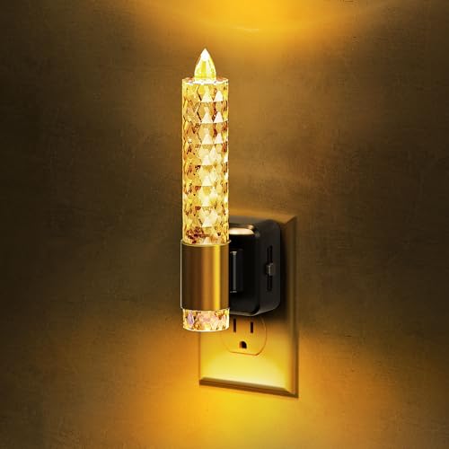Image of L LOHAS LED Night Light, Flameless Candle Night Light Plug into Wall, 0-100 LM Dimmable Nightlight, Plug in Amber Night Light with Dusk to Dawn Sensor, for Bathroom Bedroom Hallway, 1 Pack