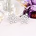 EVER FAITH 925 Sterling Silver Clear Cubic Zirconia Winter Snowflake Flower Elegant Stud Earrings