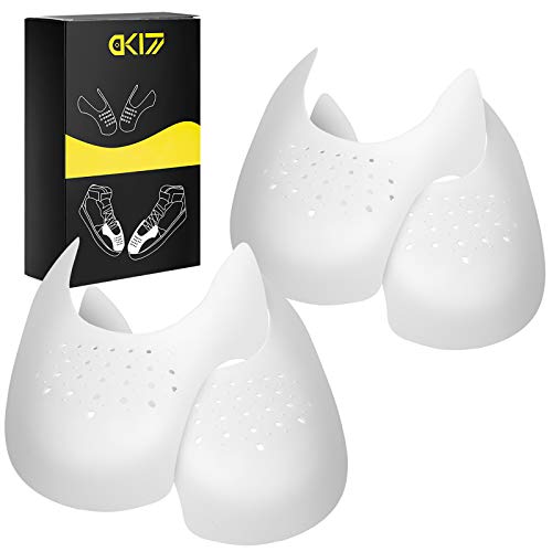 DK177 2 Pairs Sneaker Crease Protectors Age Box Shoe Creases Anti Wrinkle Sneaker Shoe Crease Guards Crease Protectors for Air Force 1 Mens UK Size 7-12 - White