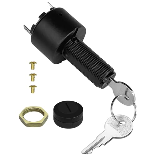 MP39770 Marine Ignition Switch for Boats Replacement for Sierra Key Starter Switch Off Run Start Includes Rubber Cap and Brass Back Nut