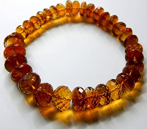 Perles de citrine facettées rondelles 8mm pour création de bijoux DIY