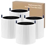 4 Pack Mini Max Air Filter Replacement, FMINI Filter Compatible with BLUEAIR Blue Pure Mini Max Air Purifier, Ture HEPA + Activated Filter